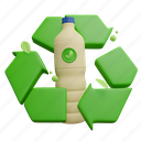 reusable, bottle, reusable plastic bottle, 3d icon, green energy, sustainable bottle, green technology, environmentally friendly 