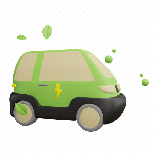 Electric, vehicle, green, ecology, car, transport, travel 3D illustration - Download on Iconfinder