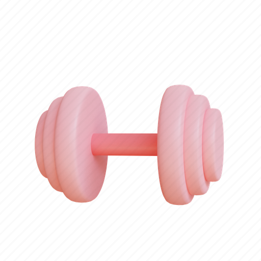 Dumbell, barbel, gym, fitness, illustration, pink, health 3D illustration - Download on Iconfinder
