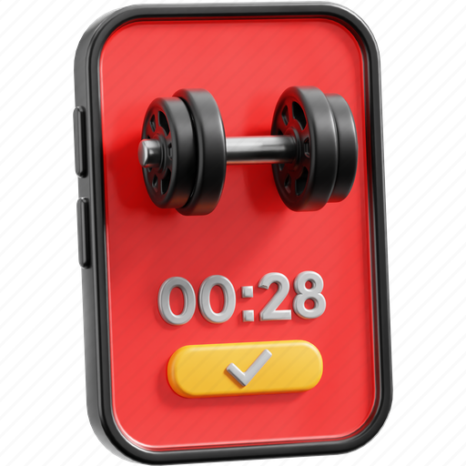 Workout, dumbbell, gym, fitness, exercise, training, mobile 3D illustration - Download on Iconfinder