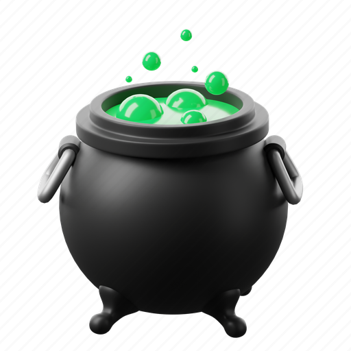 Cauldron, witch, wizard, halloween, spooky, creepy, scary 3D illustration - Download on Iconfinder