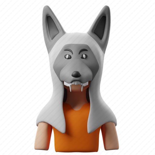 Warewolf, wolf, man, halloween, costume, mythical, creature 3D illustration - Download on Iconfinder