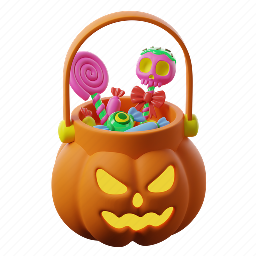 Trick, or, treating, halloween, spooky, scary 3D illustration - Download on Iconfinder