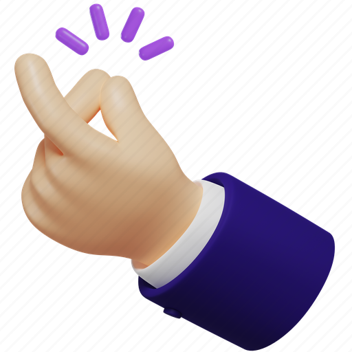 Click, business, emoji, finger, finger snap, finger snapping, fingers 3D illustration - Download on Iconfinder