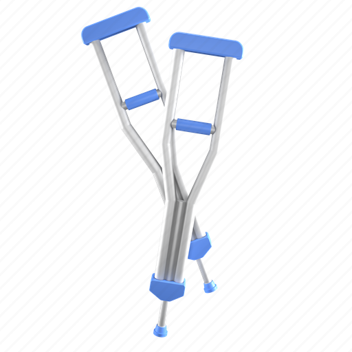 Crutch, 3d, accident, aid, assistance, broken, cane 3D illustration - Download on Iconfinder