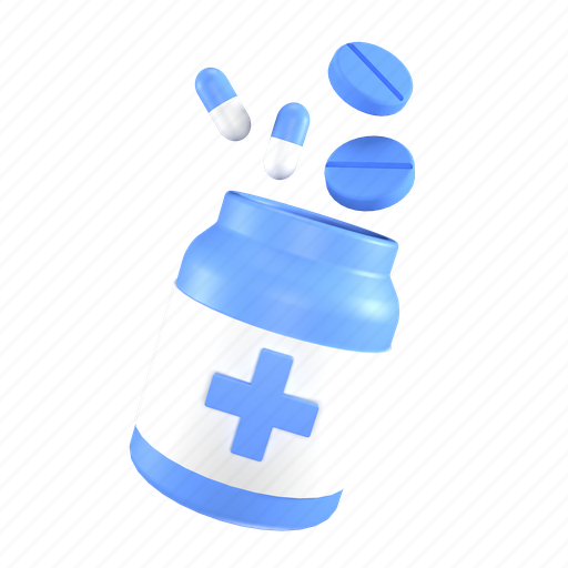 Medicine, bottle, 3d, antibiotic, aspirin, background, blank 3D illustration - Download on Iconfinder