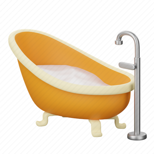 Bathtub, bathroom, bath, tub, shower tub 3D illustration - Download on Iconfinder