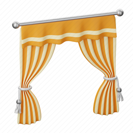 Curtains, window, curtain, furniture, accessories 3D illustration - Download on Iconfinder