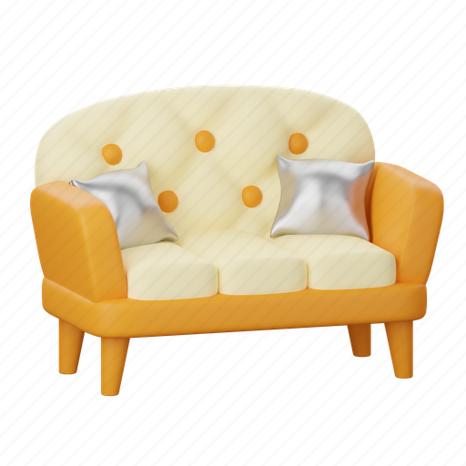 Sofa, seat, furniture, interior 3D illustration - Download on Iconfinder