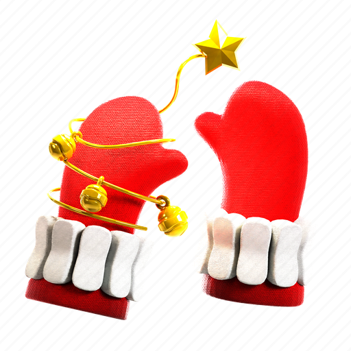 Christmas, decoration, christmas mitten, winter, candy, party, christmas candy 3D illustration - Download on Iconfinder