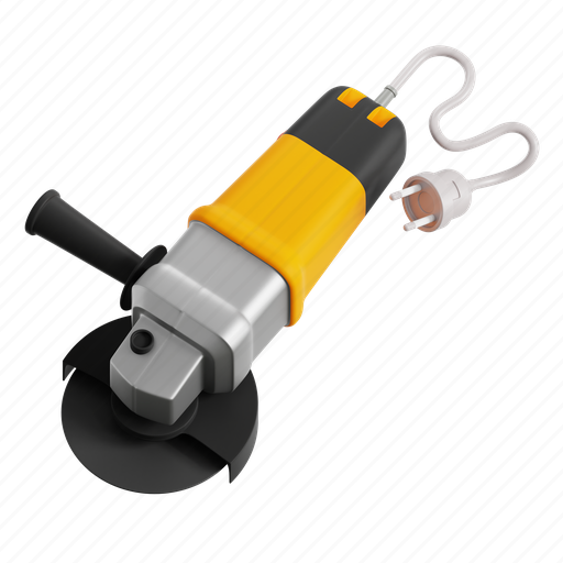 Grinder, angle grinder, electric-grinder, grinding-wheel, wheel-blade, construction-machine, construction-tool 3D illustration - Download on Iconfinder