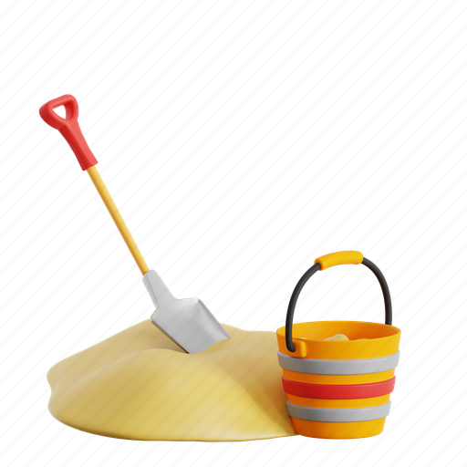 Shovel, sand shovel, dig, digging, spade, gardening, construction 3D illustration - Download on Iconfinder