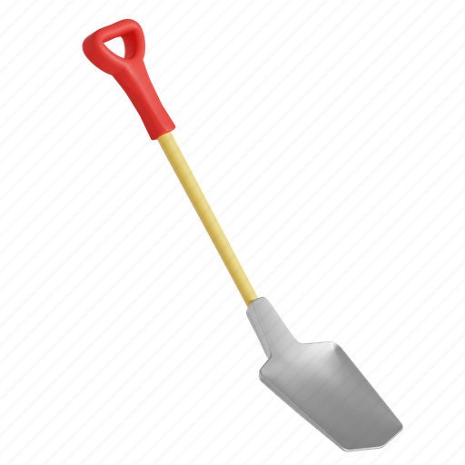 Shovel, sand shovel, dig, digging, spade, gardening, trowel 3D illustration - Download on Iconfinder