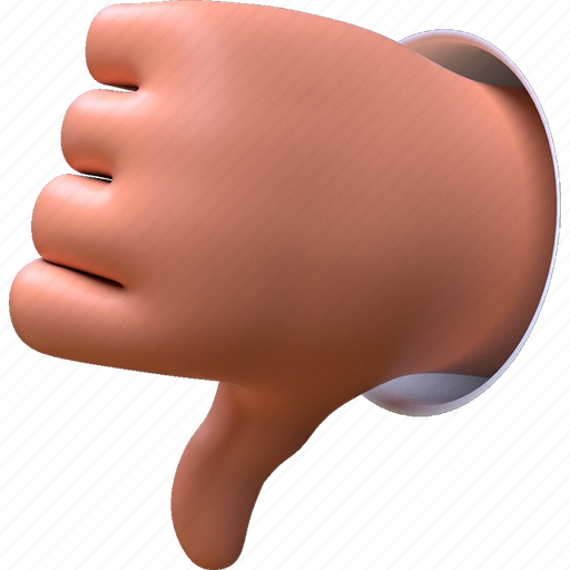 Down, hand, dislike, thumb, gesture 3D illustration - Download on Iconfinder