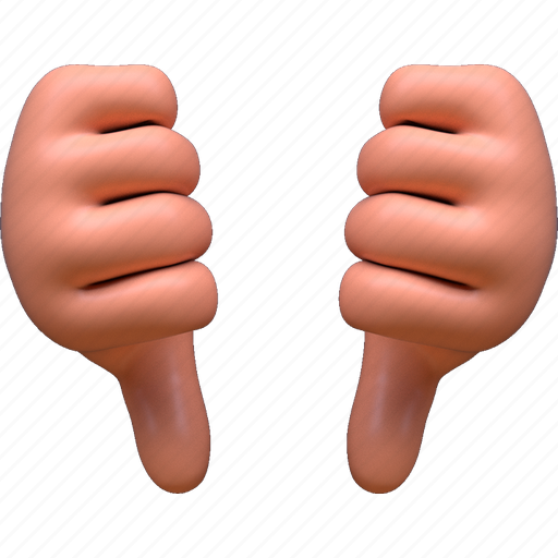 Down, hand, thumbs, dislike, gesture 3D illustration - Download on Iconfinder