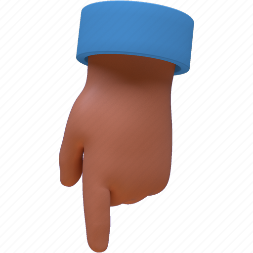 Scroll, point, direction, hand, finger, gesture, bottom 3D illustration - Download on Iconfinder