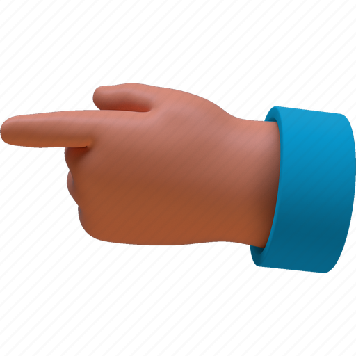 Fingrer, point, direction, pdd, left, hand, gesture 3D illustration - Download on Iconfinder