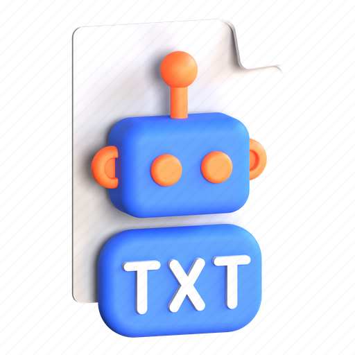 Robots, txt, 3d 3D illustration - Download on Iconfinder
