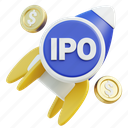 ipo, invesment, rocket, finance, money, market, currency, space, stock