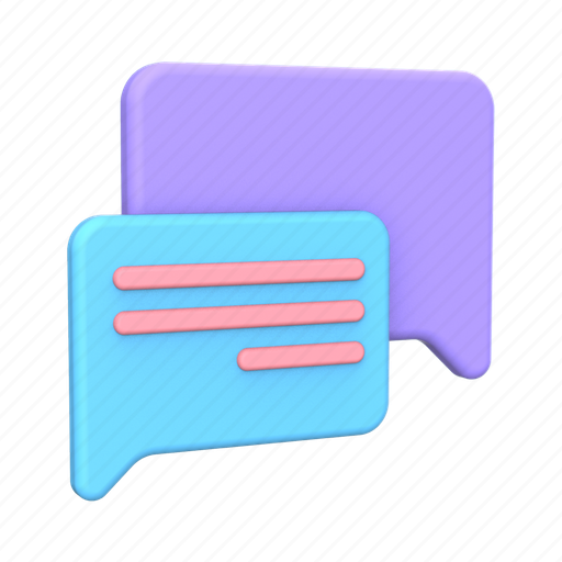 Message, messaging, conversation, chat, communication, bubble 3D illustration - Download on Iconfinder