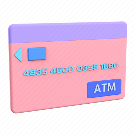 Atm, card, credit, debit, payment, pay 3D illustration - Download on Iconfinder