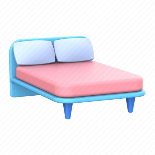 Bed, furniture, bedroom, interior, sleep 3D illustration - Download on Iconfinder