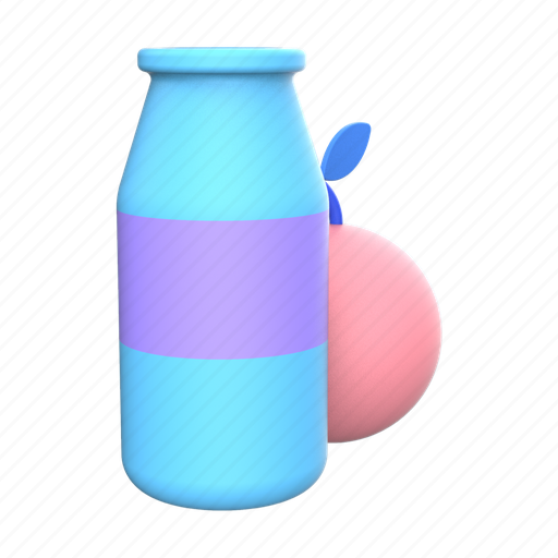 Bottle, fruit, food, drink 3D illustration - Download on Iconfinder