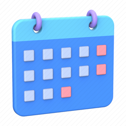 Calendar, date, appointment, day, month, schedule 3D illustration - Download on Iconfinder