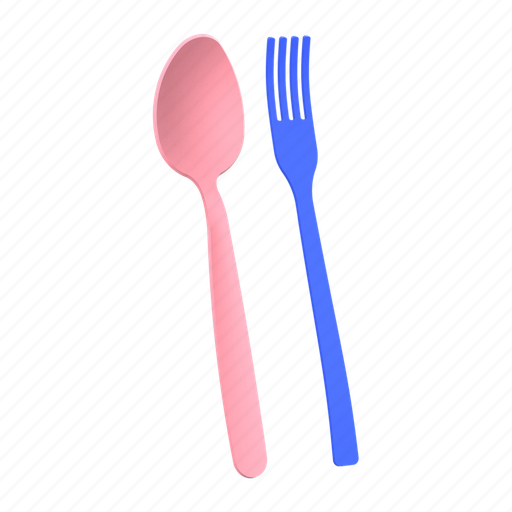 Fork, spoon, cutlery, eating, utensil 3D illustration - Download on Iconfinder