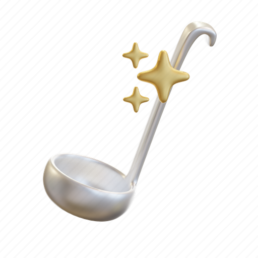 Ladle, soup, food, restaurant, cooking, kitchen, kitchenware 3D illustration - Download on Iconfinder