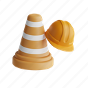 cone, under construction, helmet, labour, building, renovation