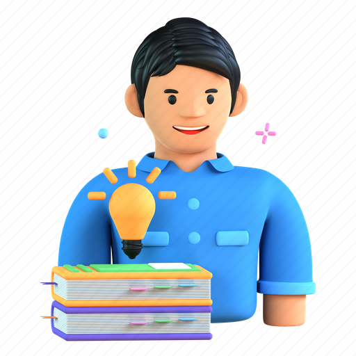 Knowledge, learning, education, books 3D illustration - Download on Iconfinder