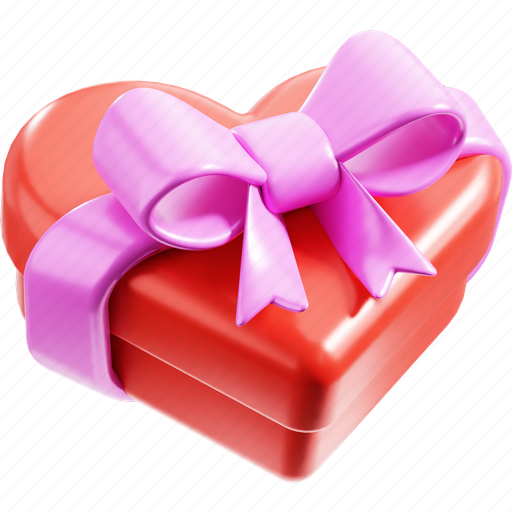 Chocolate, box, gift, love, heart, present, romantic 3D illustration - Download on Iconfinder