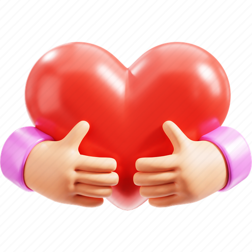 Hug, love, happy, heart, health, care, self love 3D illustration - Download on Iconfinder