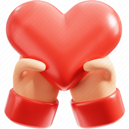 Give, love, heart, hands, romantic, care, helping 3D illustration - Download on Iconfinder