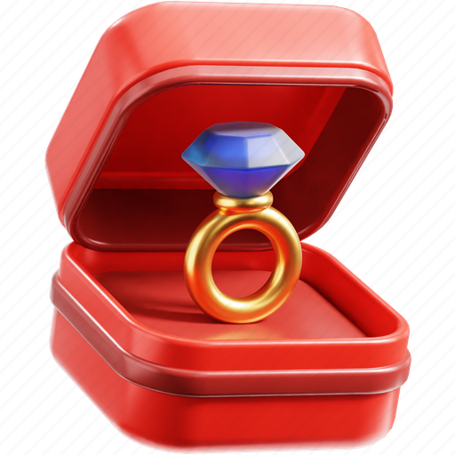 Ring, jewelry, diamond, wedding, engagement, marriage, gem 3D illustration - Download on Iconfinder
