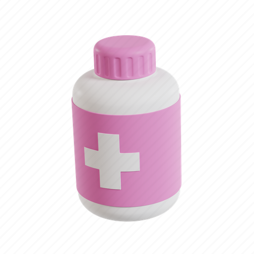 Bottle, medicine, drug, health 3D illustration - Download on Iconfinder