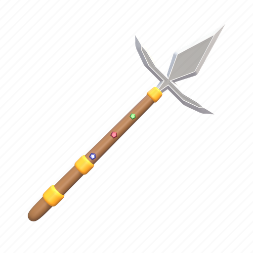 Spear, weapon, blade, war, shooting, military, sword 3D illustration - Download on Iconfinder