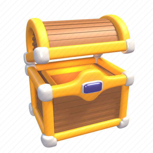 Treasure, chest, treasure chest, diamond, gem, gold, jewelry 3D illustration - Download on Iconfinder