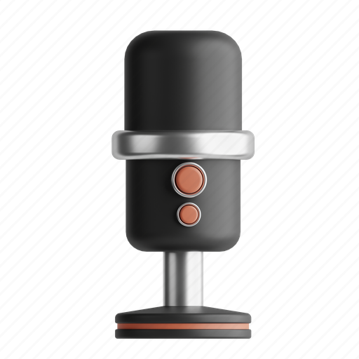 Microphone, audio, sound, recording, vocal 3D illustration - Download on Iconfinder