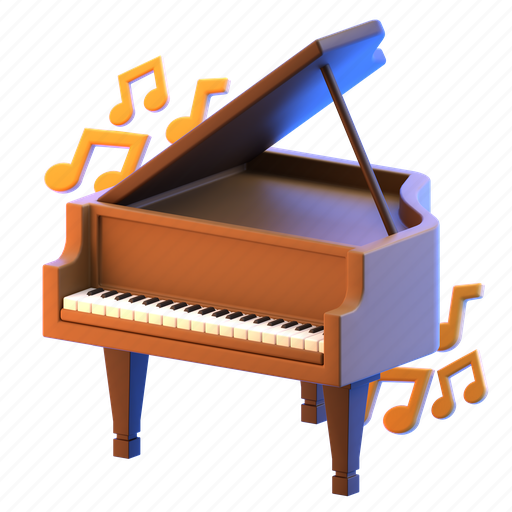 Piano, play, instrument, keys, song, keyboard, sound 3D illustration - Download on Iconfinder