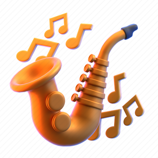 Saxophone, music, sound, media, sax, instrument, play 3D illustration - Download on Iconfinder
