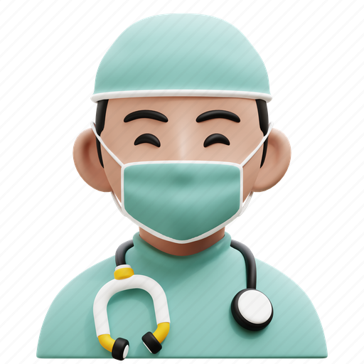 Surgeon, man, male surgeon, healthcare, medical, hospital, surgical 3D illustration - Download on Iconfinder