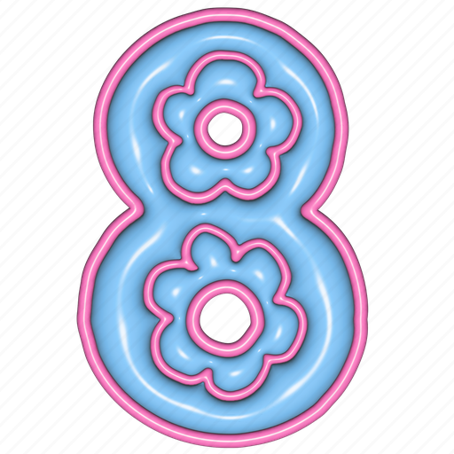 Puffy sticker, number, eight, 8, eighth, digit, 3d icon - Download on Iconfinder