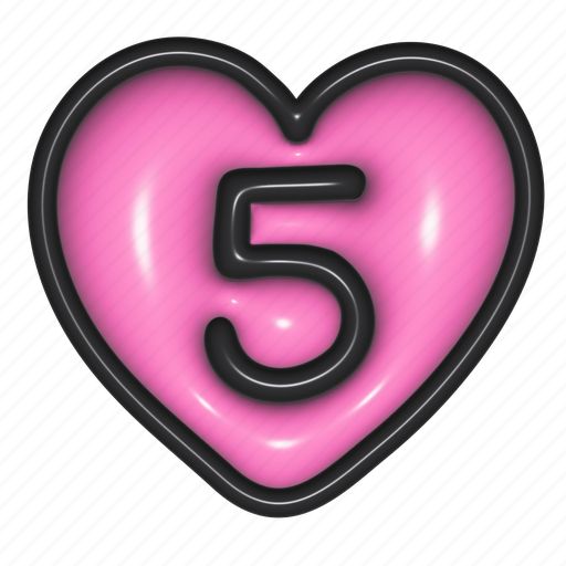 Puffy sticker, number, five, 5, fifth, digit, 3d icon - Download on Iconfinder