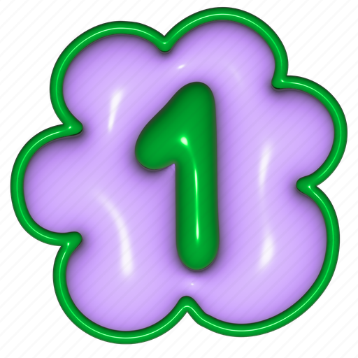 Puffy sticker, number, one, 1, first, digit, 3d icon - Download on Iconfinder
