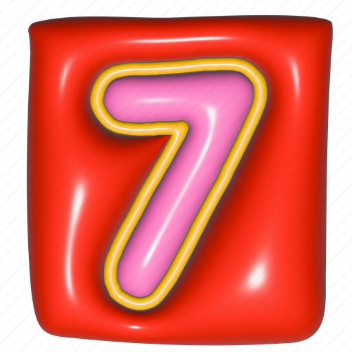 Puffy sticker, number, seven, 7, seventh, digit, 3d icon - Download on Iconfinder