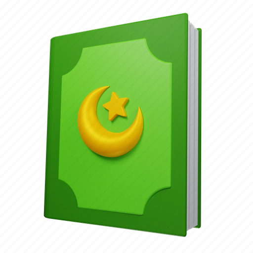 Quran, muslim, pray, religion, kareem, holy, book 3D illustration - Download on Iconfinder