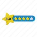 four, star, rating, label 