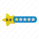 zero, point, five, star, rating, label 